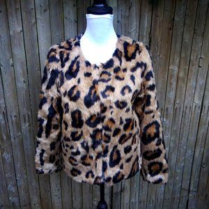 NWT Romeo & Juliet Couture Faux Leopard Fur Jacket